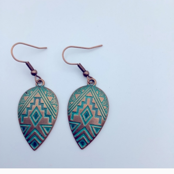 Boho Aztec Dangle Earrings - Picture 1 of 4